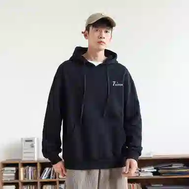 快鱼 韩系时尚重磅个性简约印花基础款多巴胺休闲时尚舒适宽松百搭无性别主义连帽卫衣 男女同款 酒红