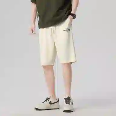 快鱼 薄款透气系绳五分休闲短裤 男女同款