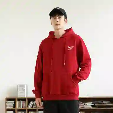 快鱼 韩系校园少年氛围感重磅个性印花时尚简约休闲宽松舒适无性别主义日常百搭连帽卫衣 男女同款