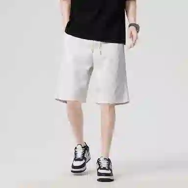 快鱼 薄款时尚宽松透气系绳五分休闲短裤 男女同款