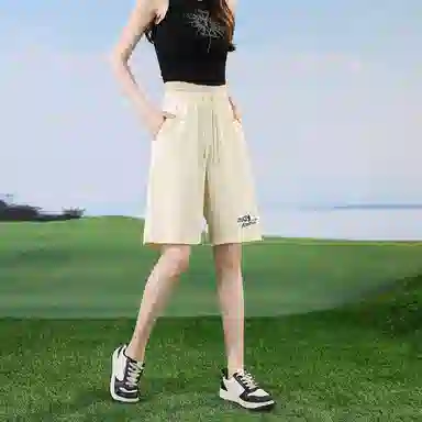 快鱼 美式字母百搭宽松潮牌直筒垂感时尚五分简约基础款休闲短裤 男女同款