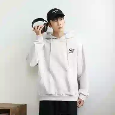 快鱼 韩系校园少年氛围感重磅个性印花时尚简约休闲宽松舒适无性别主义日常百搭连帽卫衣 男女同款