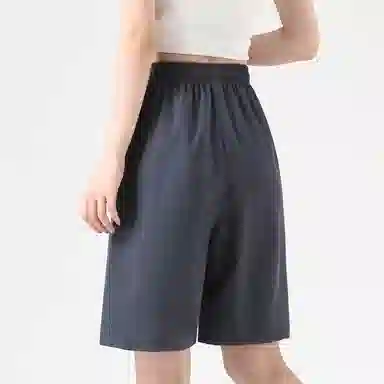 快鱼 动物兔子印花宽松舒适运动系绳五分休闲短裤 男女同款