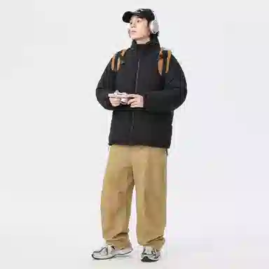 快鱼 日系无性别主义日常通勤简约时尚百搭基础亲肤舒适保暖休闲长袖棉服 男女同款