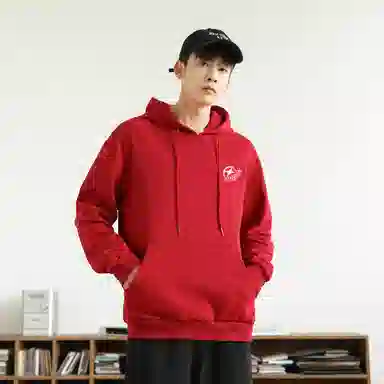 快鱼 韩系校园少年氛围感重磅个性印花时尚简约休闲宽松舒适无性别主义日常百搭连帽卫衣 男女同款