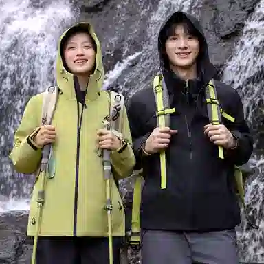 鸭鸭  冰壳系列 纯色户外三合一四季外套时尚百搭连帽夹克  防水防风透气耐磨保暖防雨冲锋衣 男女同款