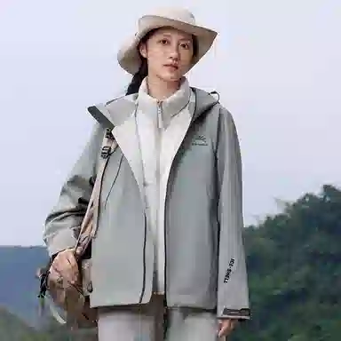 鸭鸭  冰壳系列 纯色户外三合一四季外套时尚百搭连帽夹克  防水防风透气耐磨保暖防雨冲锋衣 男女同款