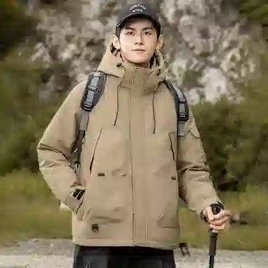 鸭鸭 新山系系列时尚户外登山休闲防寒防风冲锋衣羽绒服 男女同款