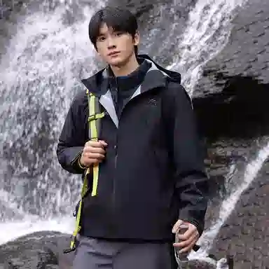 鸭鸭  冰壳系列 纯色户外三合一四季外套时尚百搭连帽夹克  防水防风透气耐磨保暖防雨冲锋衣 男女同款