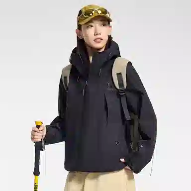 鸭鸭  冰壳系列 纯色户外三合一四季外套时尚百搭连帽夹克  防水防风透气耐磨保暖防雨冲锋衣 男女同款