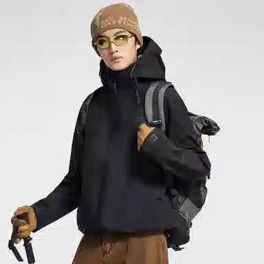 鸭鸭  冰壳系列 纯色户外三合一四季外套时尚百搭连帽夹克  防水防风透气耐磨保暖防雨冲锋衣 男女同款