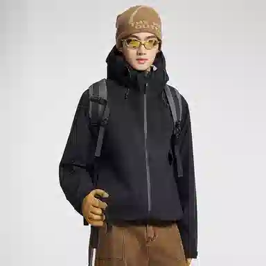 鸭鸭  冰壳系列 纯色户外三合一四季外套时尚百搭连帽夹克  防水防风透气耐磨保暖防雨冲锋衣 男女同款