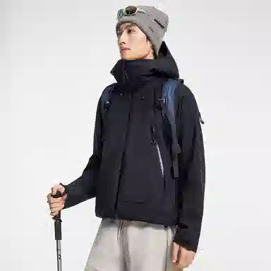 鸭鸭  冰壳系列 山系户外工装三合一四季外套时尚百搭宽松休闲连帽  耐磨透气防水防风防雨冲锋衣 男女同款