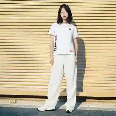 Topaz x Ducati Badge Stripe Tee White