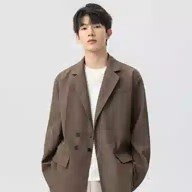 MEONBEON Vintage Plaid Double-Breasted Blazer