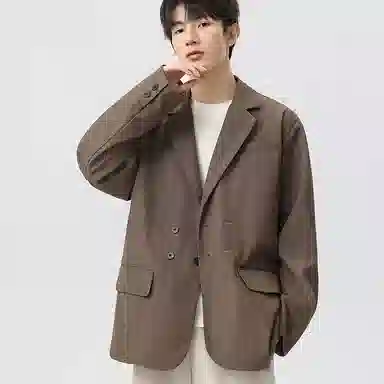 MEONBEON Vintage Plaid Double-Breasted Blazer