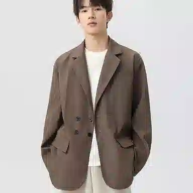 MEONBEON Vintage Plaid Double-Breasted Blazer