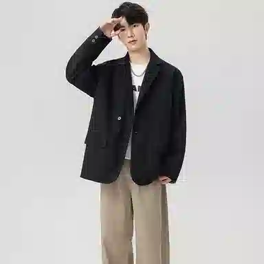 MEONBEON Vintage Plaid Double-Breasted Blazer