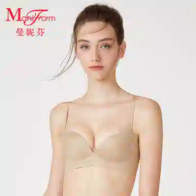 曼妮芬 光面无痕纯色简约舒适聚拢收副乳文胸 女款