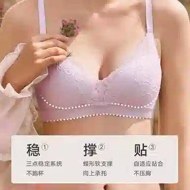 曼妮芬 舒适无钢圈性感蕾丝小胸聚拢胸罩文胸 女款