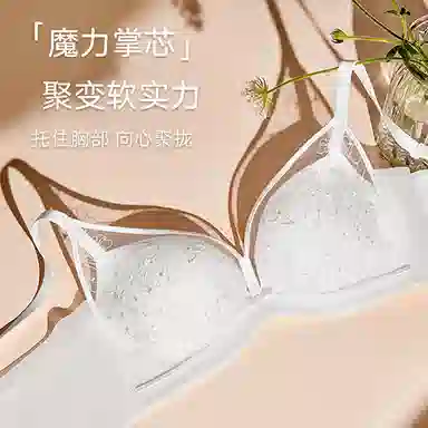 曼妮芬 植物花卉网纱小胸聚拢舒适收副乳文胸 女款