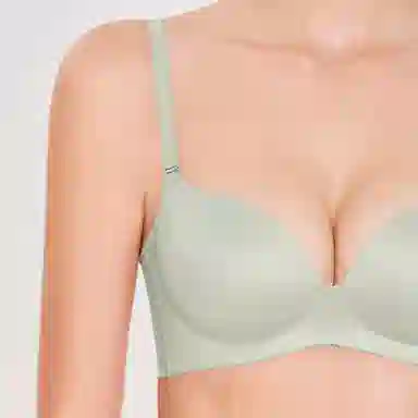 曼妮芬 纯色光面简约小胸聚拢收副乳文胸 女款