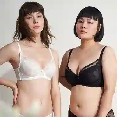 曼妮芬 蕾丝大胸显小薄软钢圈大杯文胸 女款