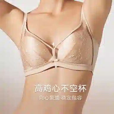 曼妮芬 植物花卉网纱小胸聚拢舒适收副乳文胸 女款