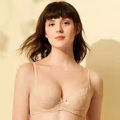 曼妮芬 蕾丝大胸显小薄软钢圈大杯文胸 女款