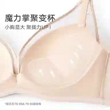 曼妮芬 植物花卉网纱小胸聚拢舒适收副乳文胸 女款