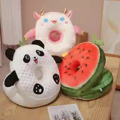 涩购 冰丝冰豆双面西瓜 创意萌趣 玩偶周边