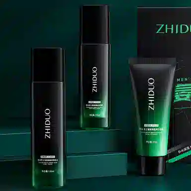 致朵 男士净爽控油 水乳洗面奶三件套 修复控油提拉紧致淡斑淡纹深层清洁清洁滋养祛痘补水除螨 改善暗沉粗