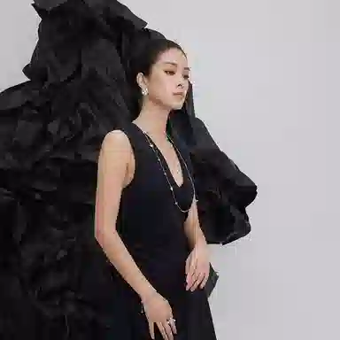 合璧 五花柿蒂纹样 银镀金 项链 女款