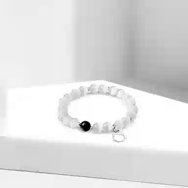 【S999镂空小猫】 京华录 招财纳福转运平安可爱猫猫足银白月光佛珠 森系简约日常通勤百搭串珠 招桃花旺事业#好运 琉璃 玉石手串 女款