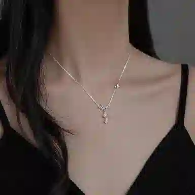 【S999纯银|招财福蝶】 京华录 超仙炫彩蝴蝶 幻彩流苏锁骨链 小众设计高级感轻奢百搭吊坠#好运 恋爱告白女神专属 锆石 足银项链 女款
