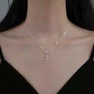 【S999纯银|招财福蝶】 京华录 超仙炫彩蝴蝶 幻彩流苏锁骨链 小众设计高级感轻奢百搭吊坠#好运 恋爱告白女神专属 锆石 足银项链 女款