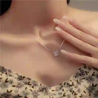 【999足银】 京华录 幸运爱心四叶草 轻奢母亲妈妈女神百搭精致小众高级甜美闪耀锁骨链 恋爱告白甜蜜七月七饰爱 锆石 纯银项链 女款