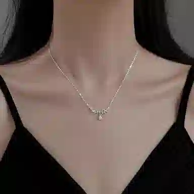 【纯银999 | 穗穗平安】 京华录 轻奢高级感精致小众设计简约百搭气质温柔约会通勤吊坠套装锁骨链 足银 项链 女款 闺蜜妈妈女友告白礼盒