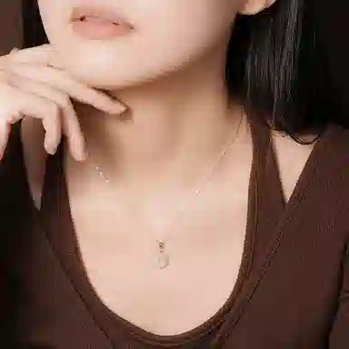 中国珠宝 镂空蝴蝶 新中式国潮甜美优雅温柔气质简约百搭小众好运锁骨链 玉髓 项链 女款