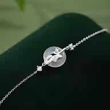 中国珠宝 灵蛇平安扣 国潮复古新中式 时尚百搭高级感 #好运 玉髓 项链 女款