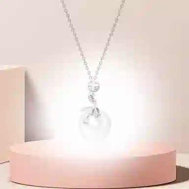 中国珠宝 荷花平安扣 轻奢优雅气质小清新设计 简约清冷感国风 玉髓 项链 女款