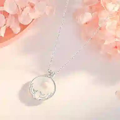 中国珠宝 一鹿有你荔枝冻 简约百搭 小清新可爱甜酷 惊喜 玉髓 项链 女款