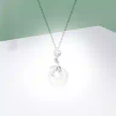 中国珠宝 荷花平安扣 轻奢优雅气质小清新设计 简约清冷感国风 玉髓 项链 女款