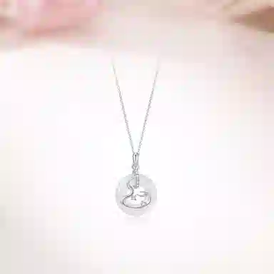 【蛇来运转】 中国珠宝 轻奢国潮灵蛇平安扣 招财进宝 玉髓 项链 男女同款情侣款