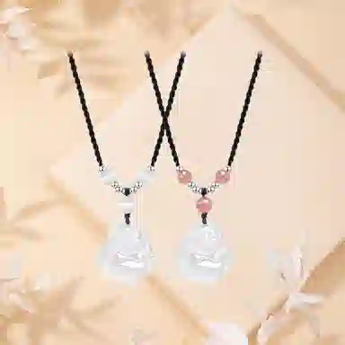 中国珠宝 喜笑弥勒佛 新中式本命年笑脸佛公国风好运平安顺遂诸事皆顺#好运 吉祥如意 玉髓 玉石项链 男女同款情侣款