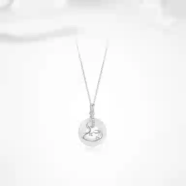 【蛇来运转】 中国珠宝 轻奢国潮灵蛇平安扣 招财进宝 玉髓 项链 男女同款情侣款