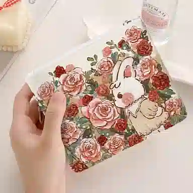 奥松 小众图案设计休闲简约时尚百搭 斜纹科技布 钱包 常规 女款 白色/粉色/红色