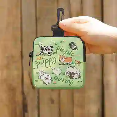 奥松 家用家居可爱学生小巧 绒面科技布 零钱包 男女同款情侣款 汪汪野餐会