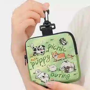 奥松 家用家居可爱学生小巧 绒面科技布 零钱包 男女同款情侣款 汪汪野餐会