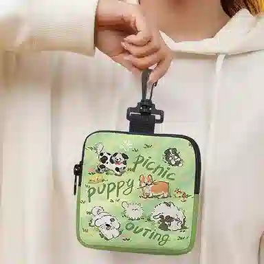 奥松 家用家居可爱学生小巧 绒面科技布 零钱包 男女同款情侣款 汪汪野餐会